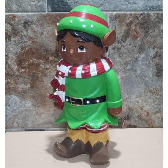 Lighted LED Resin Statuary African American Elf Figurine - Picture 12 of 14